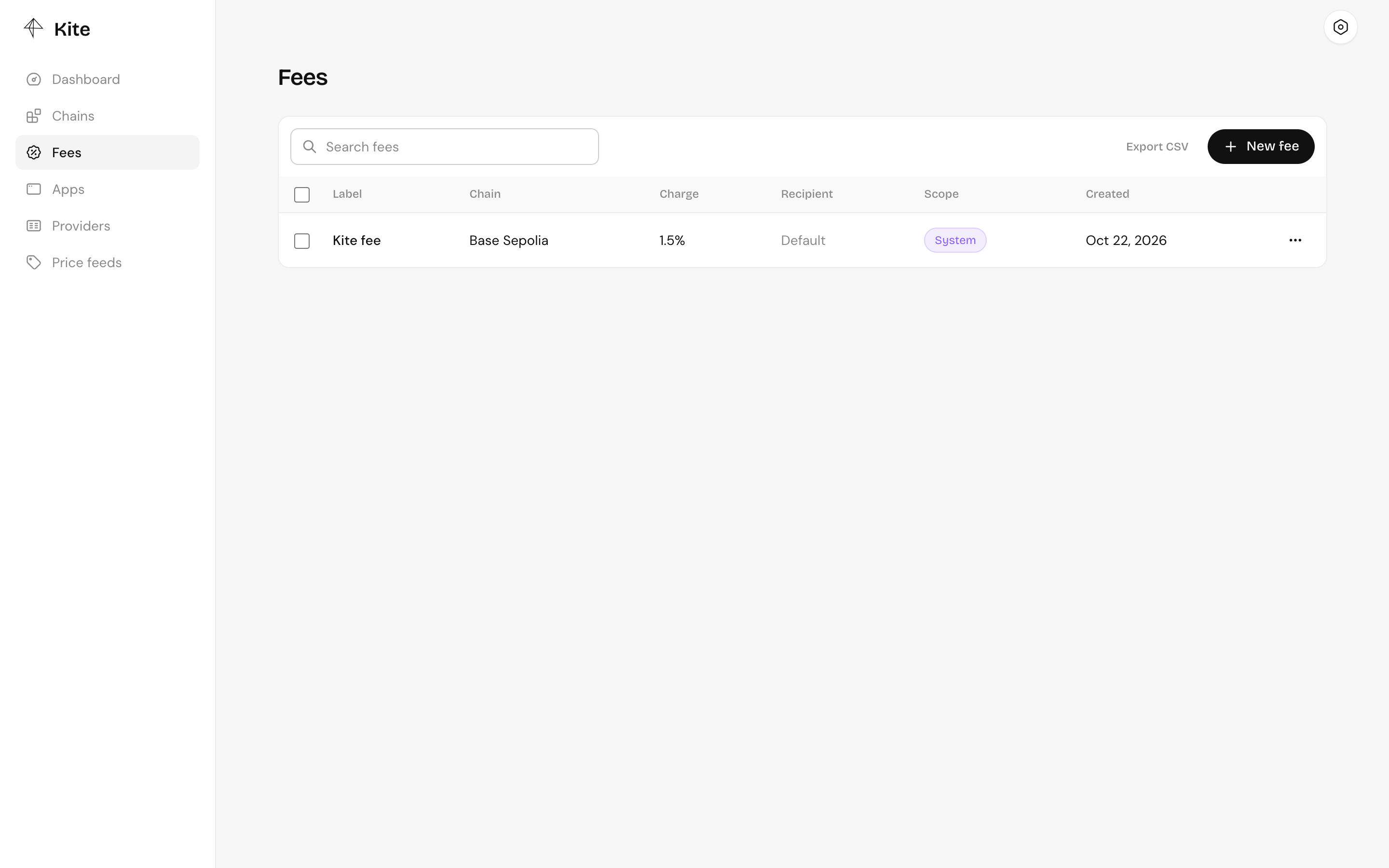 The Fees page